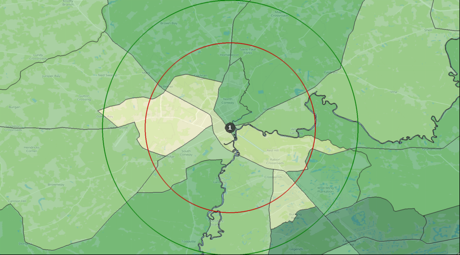 Conway, South Carolina - Median Household Income by Census Tract